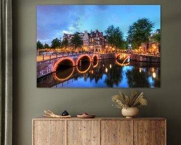 Blauwe uur Keizersgracht by Dennis van de Water