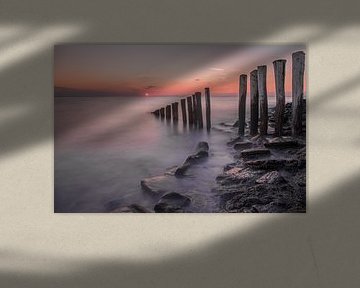 Zonsondergang aan de zeedijk von Marcel Klootwijk