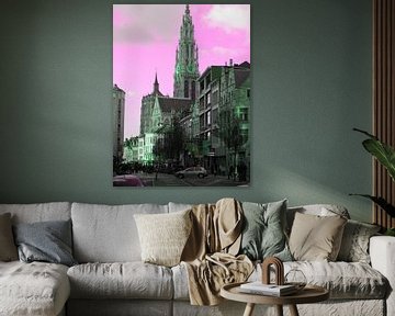 Tower in Antwerpen van Nicky`s Prints