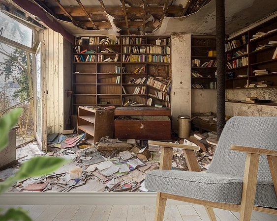 Voorbeeld van het werk in een kamer