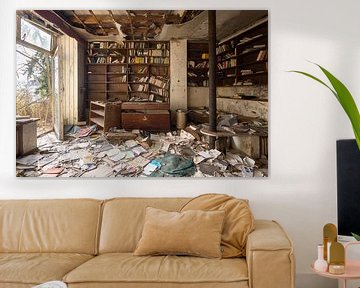 Abandoned Room with Books. by Roman Robroek