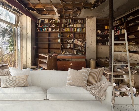 Voorbeeld van het werk in een kamer