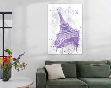 Eiffelturm Aquarell | violet van Melanie Viola