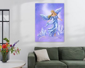 Kristallen Engel - handgeschilderde engel kunst van Marita Zacharias