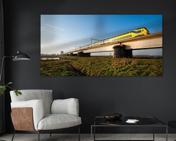 De trein in het Nederlandse landschap: De Kuilenburgse spoorbrug bij Culemborg