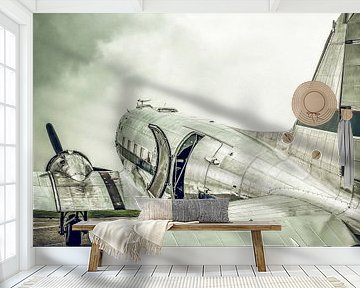 Vintage Douglas DC-3 propeller airplane ready for take off by Sjoerd van der Wal Photography