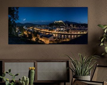 Salzburger panorama bij nacht