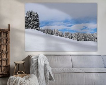 Sneeuw landschap in de bergen, Seiseralm Italië van Judith Cool