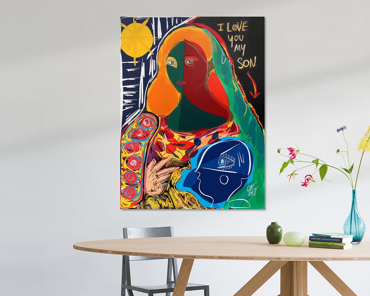 Voorbeeld van het werk in een kamer