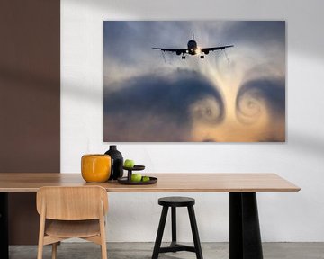 Airplane cloudburst vortex van Bas van der Spek