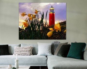 Texel Lighthouse with Daffodils / Texel Lighthouse with Daffodils