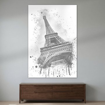 Eiffelturm Aquarell | grau von Melanie Viola
