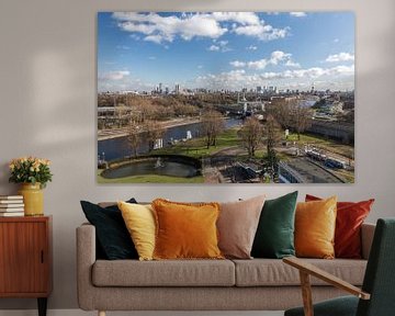 De skyline van Rotterdam vanuit de Van Nelle Fabriek van MS Fotografie | Marc van der Stelt