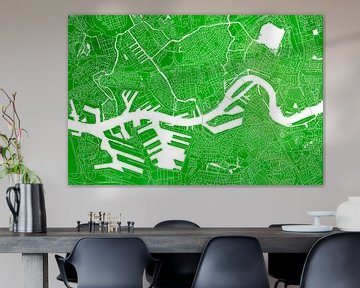 Rotterdam Stadskaart | Groene Aquarel