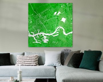 Rotterdam city map | Green watercolour Square by WereldkaartenShop