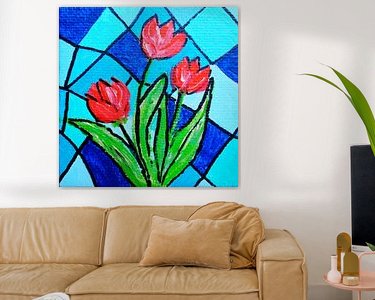 Voorbeeld van het werk in een kamer