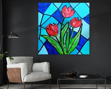 Red Tulips sur Angelique van 't Riet