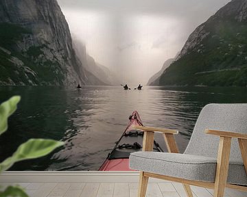 Kayaking in a Fjord in Norway during twilight by Sjoerd van der Wal Photography