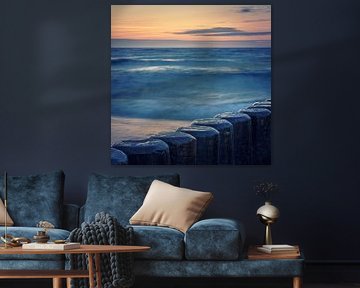 Buhnen der Ostsee im Abendlicht von Tobias Luxberg
