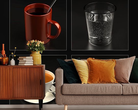 Voorbeeld van het werk in een kamer