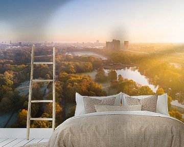 Zonsopkomst boven Stadspark Groningen van Volt