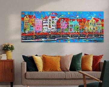 Willemstad  Curaçao | Panorama by Vrolijk Schilderij