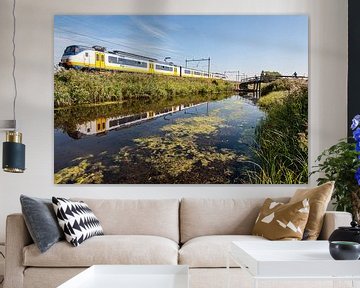 De trein in het Nederlandse landschap: Oostzaan (reflectie)