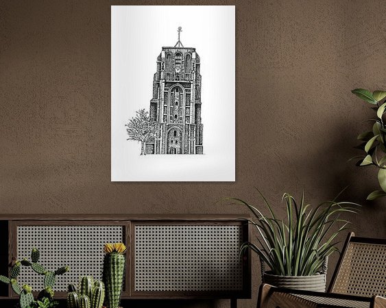 Voorbeeld van het werk in een kamer