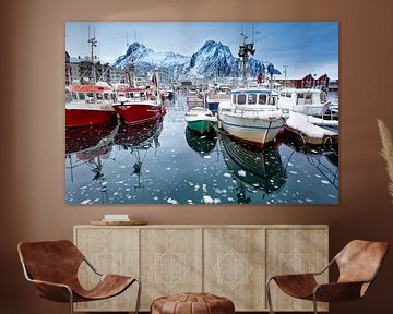 Boten in de haven van Svolvaer van Tilo Grellmann | Photography