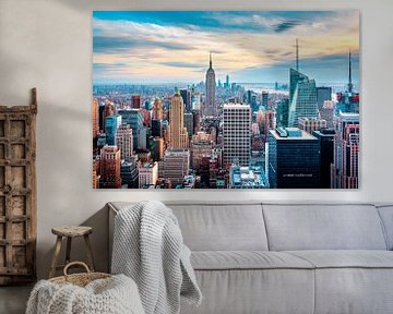 New Yorkse skyline van bovenaf van Sascha Kilmer