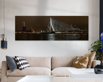 Erasmusbridge Rotterdam by night sur Peter de Jong