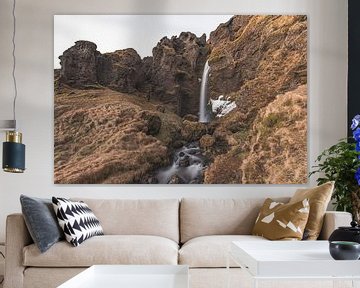 Icelandic Waterfall van Andreas Jansen