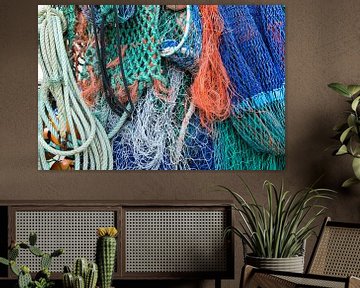 Visnetten / colorful fishing nets by Elles Rijsdijk