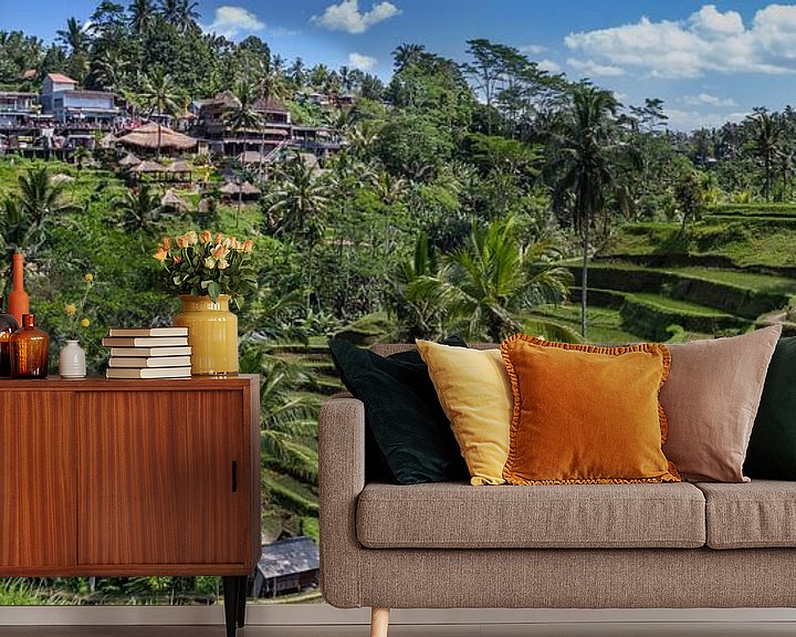 Sfeerimpressie behang: Rijst velden van Bali, Indonesie. van Martijn Bravenboer