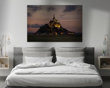 Mont Saint-Michel in de schemering