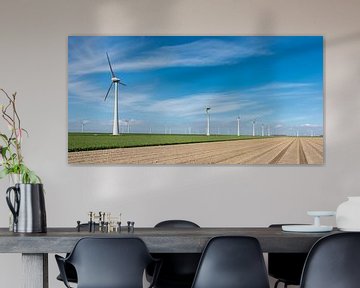 Polderlandschap met windmolens von Jenco van Zalk