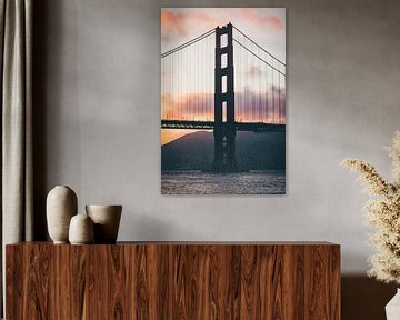 Golden Gate Bridge bij zonsondergang van Niels Keekstra