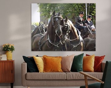 Vriendschap tussen twee paarden van Nicky`s Prints