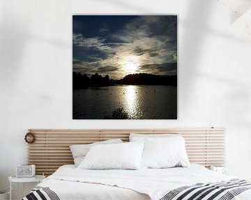 zonsondergang in Almeerder Haven strandje van Nicky`s Prints