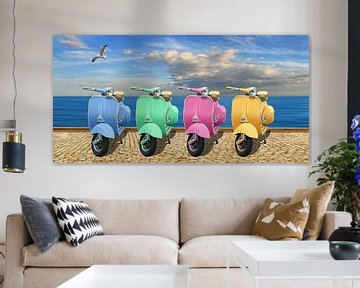 Kleurrijke scooters
