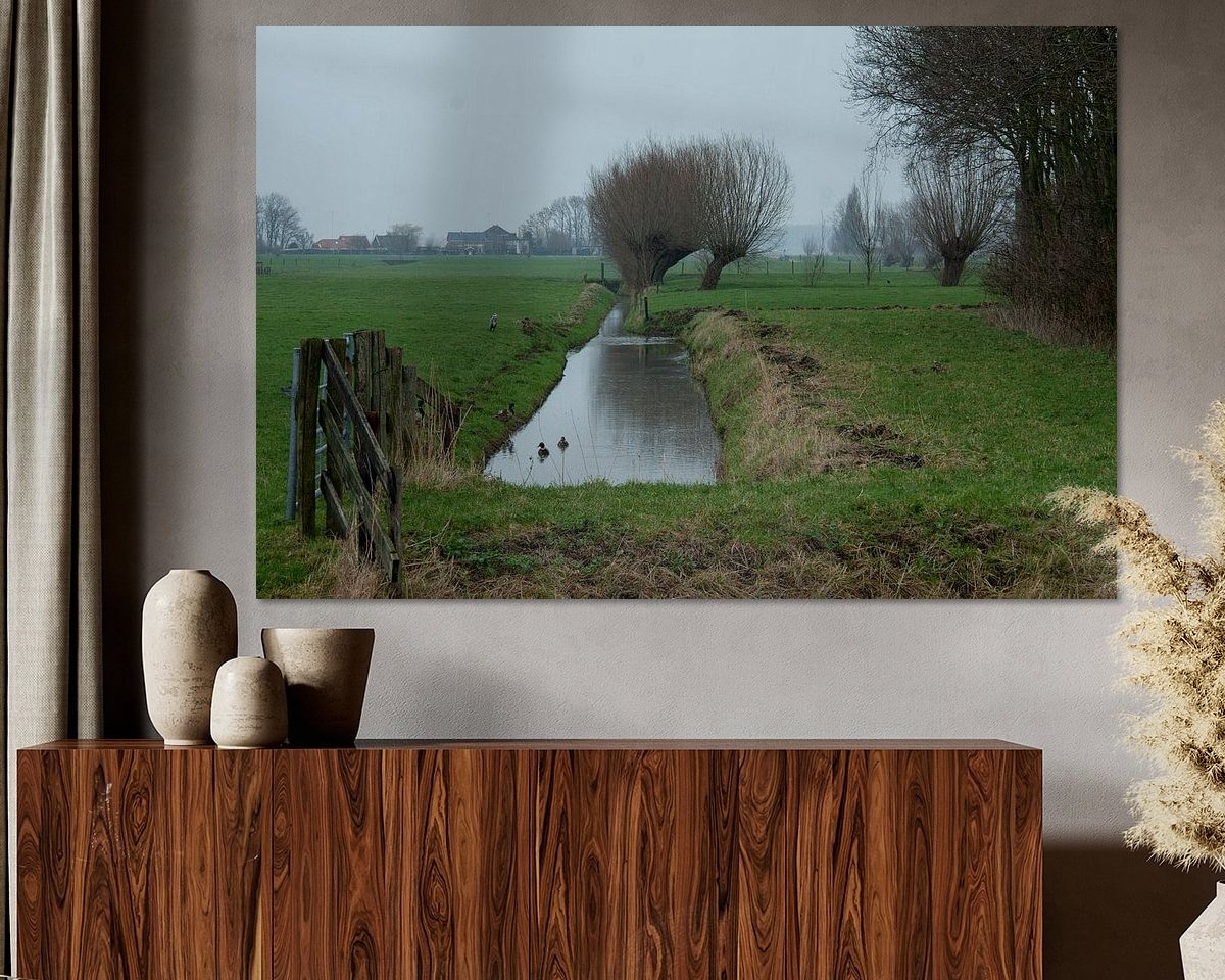 Voorbeeld van het werk in een kamer
