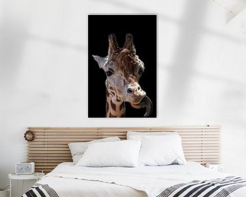 Portret van een giraf van Rolf Linnemeijer