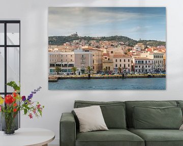 skyline of la maddalena on italian island