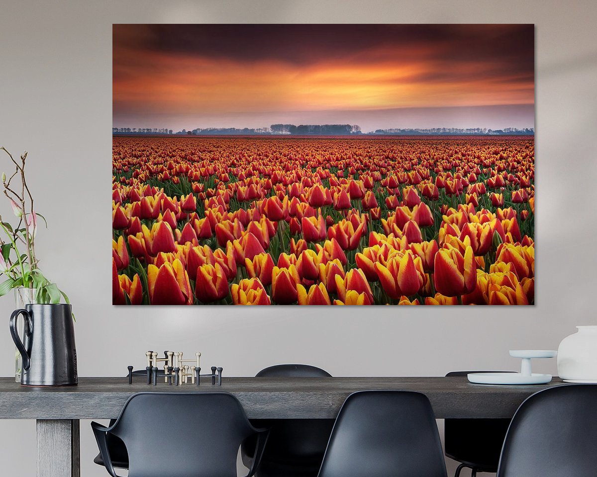 Voorbeeld van het werk in een kamer