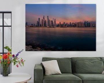 Dubai Marine Sunset van Michael van der Burg