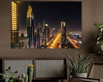 Dubai  Skyline van Michael van der Burg