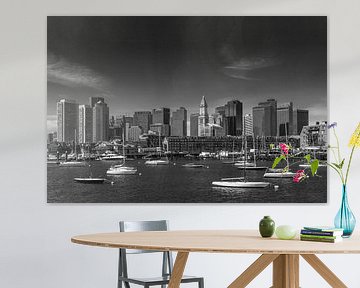 BOSTON Skyline North End & Financial District | Monochrome sur Melanie Viola