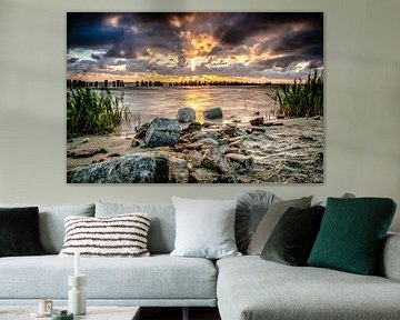 Niederländischer bewölkter Himmel über dem Meer von Fotografiecor .nl