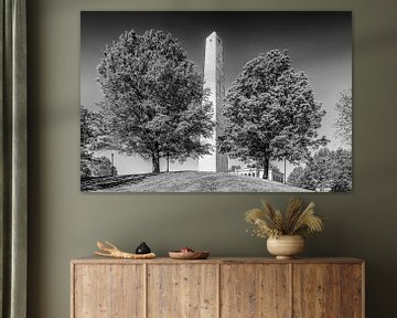 BOSTON Bunker Hill Monument | zwart-wit 