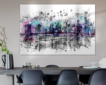 Modern Art NEW YORK CITY Skyline | Splashes  by Melanie Viola